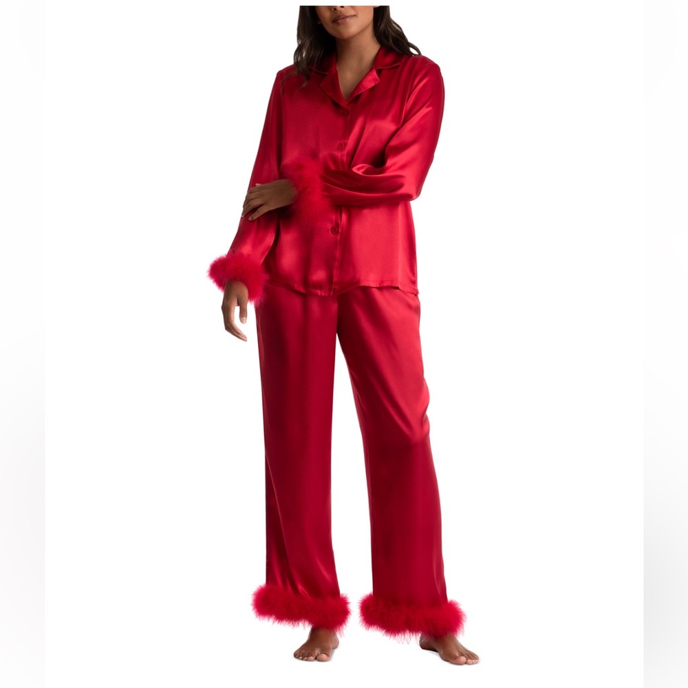 Feather Satin Pajamas